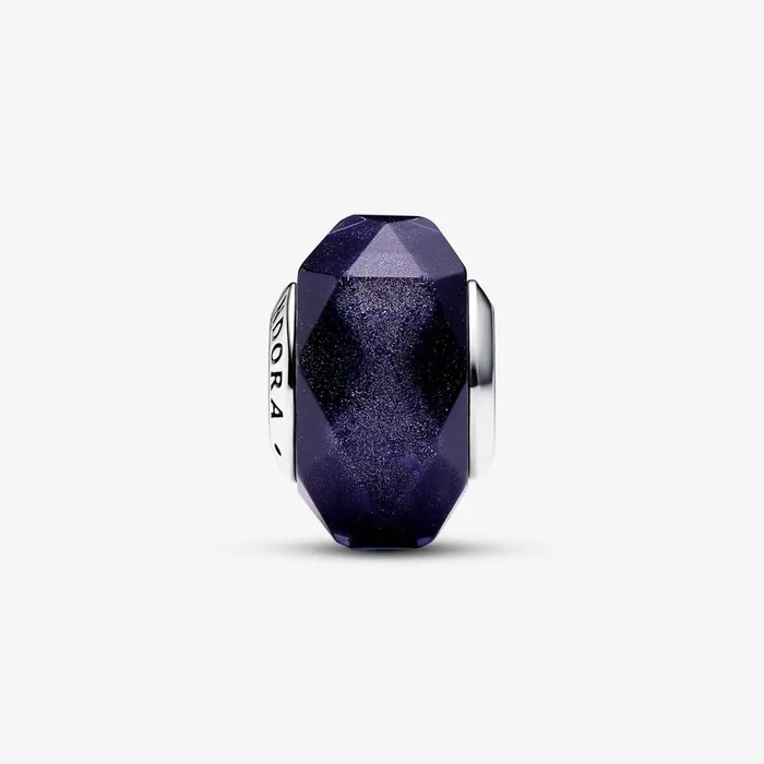 1 Bracelet2 Charms 99 Women Pandora Faceted Blue Murano Glass Charm