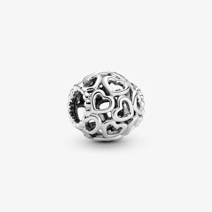 1 Bracelet2 Charms 99 Women Pandora Hearts All Over Charm Sterling Silver