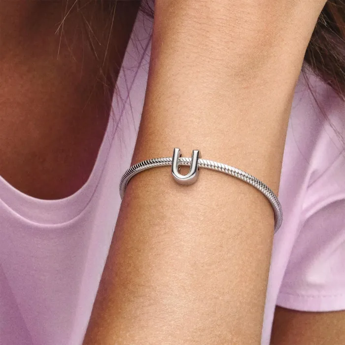 1 Bracelet2 Charms 99 Women Pandora Letter U Alphabet Charm