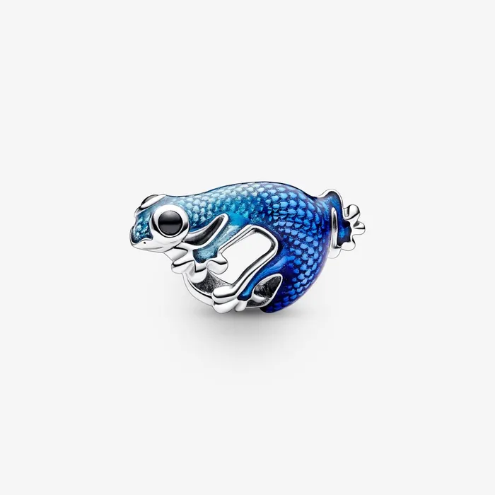 1 Bracelet2 Charms 99 Women Pandora Metallic Blue Gecko Charm