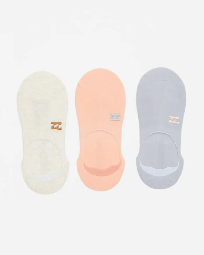 3Pack Core No Show Socks Light Blue Women Billabong Socks