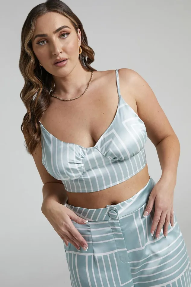4th and Reckless 8211 Francesca Top In Sage Print Women Showpo Tops