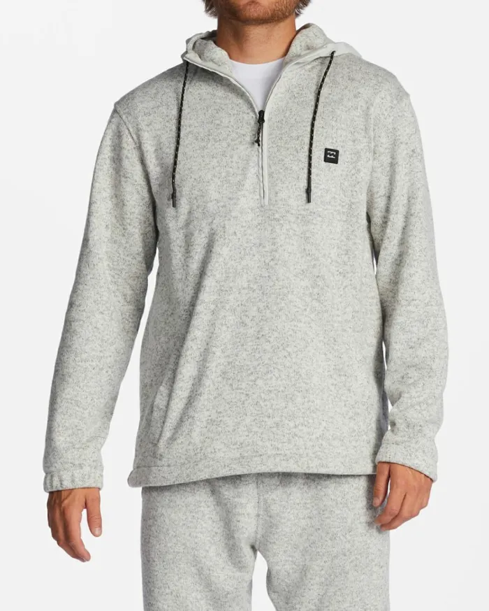 ADiv Boundary Hooded HalfZip Pullover Grey Heather Men Billabong Hoodies and Fleece