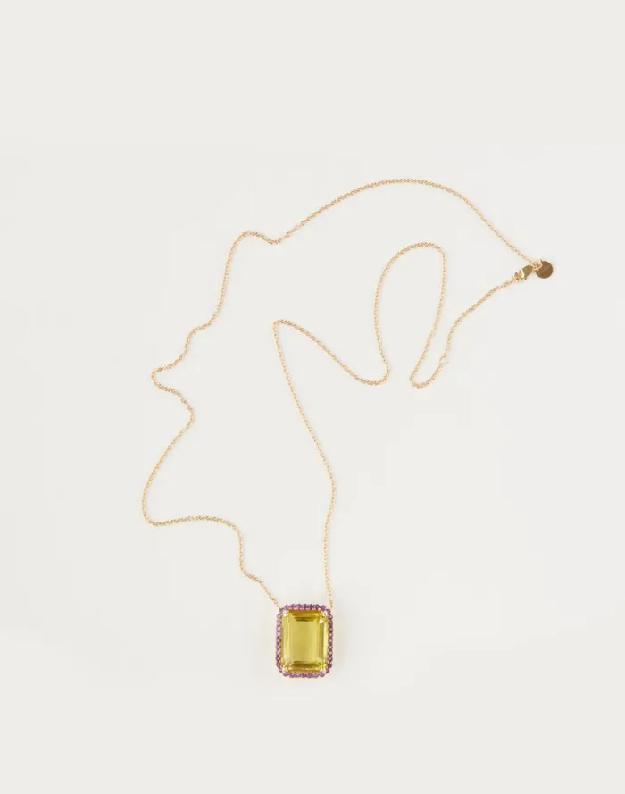 Accessories and Gifts Women Cynthia Rowley Lemon Quartz With Amethyst Pendant