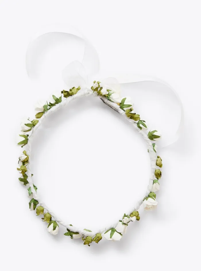 Accessories Baby 036Girl 216 Il Gufo Crown Headband With Appliqud Flowers