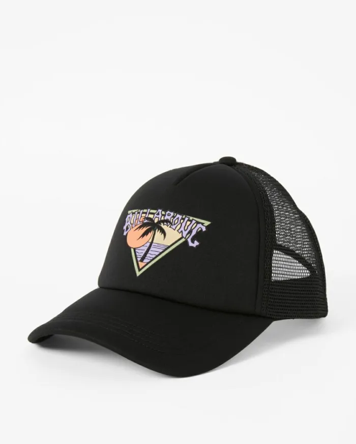 Across Waves Trucker Hat Black Sands 1 Women Billabong Hats and Beanies