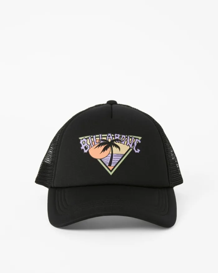 Across Waves Trucker Hat Black Sands 1 Women Billabong Hats and Beanies