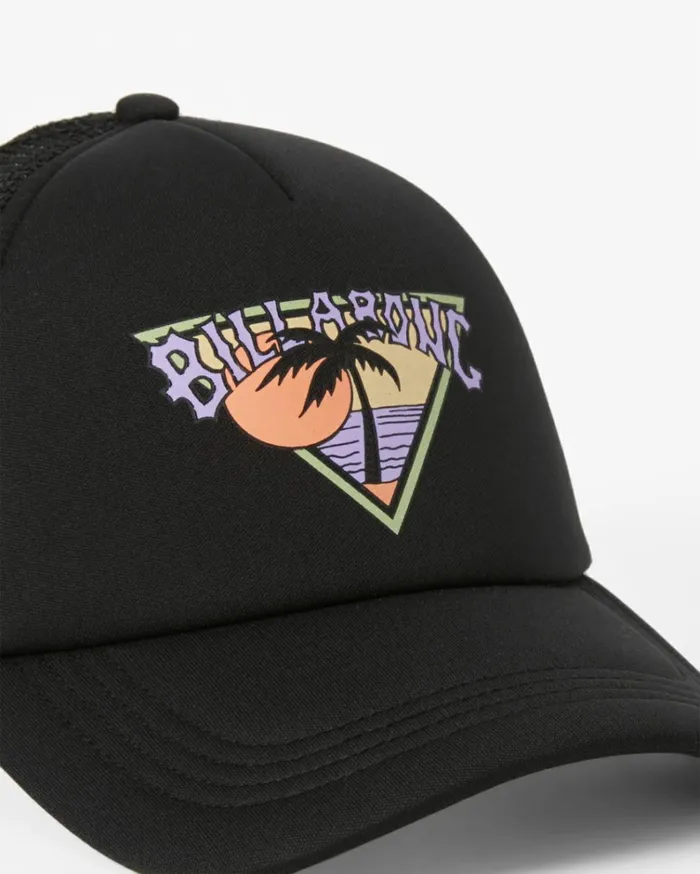 Across Waves Trucker Hat Black Sands 1 Women Billabong Hats and Beanies