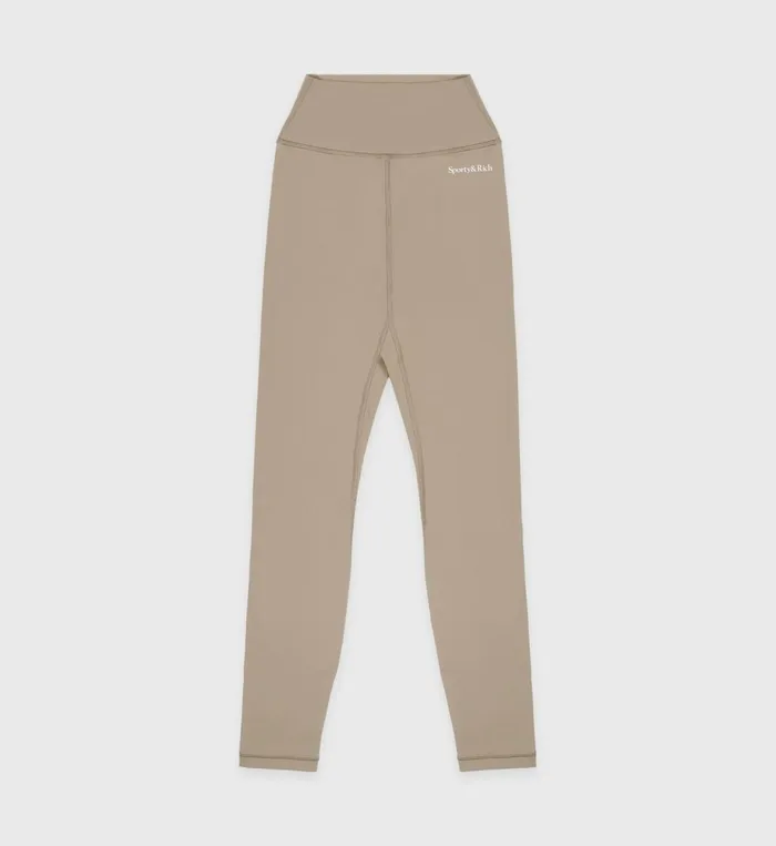 Activewear Women Sporty and Rich Serif Logo Legging 8211 ElephantWhite