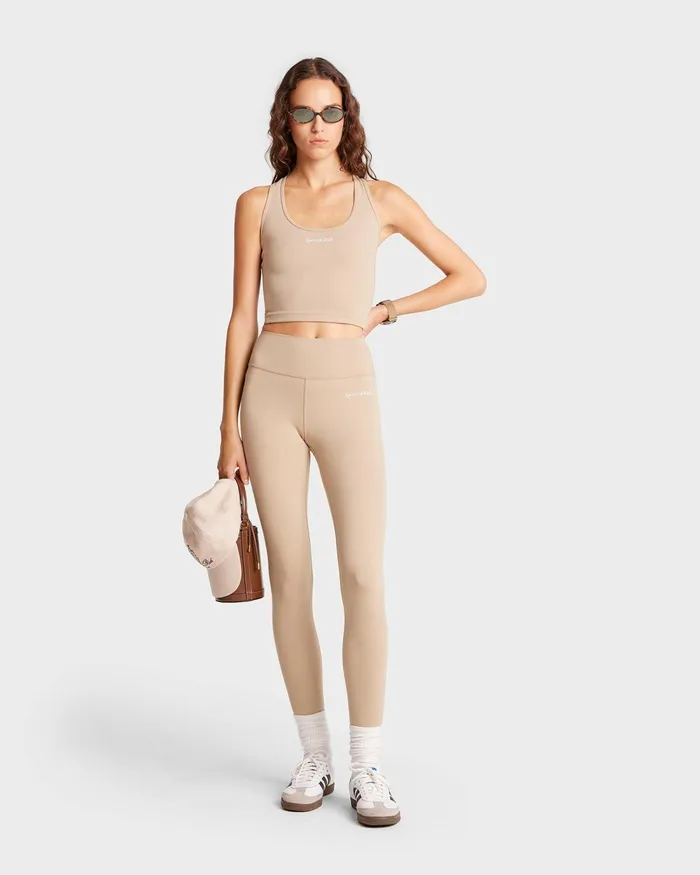 Activewear Women Sporty and Rich Serif Logo Legging 8211 ElephantWhite