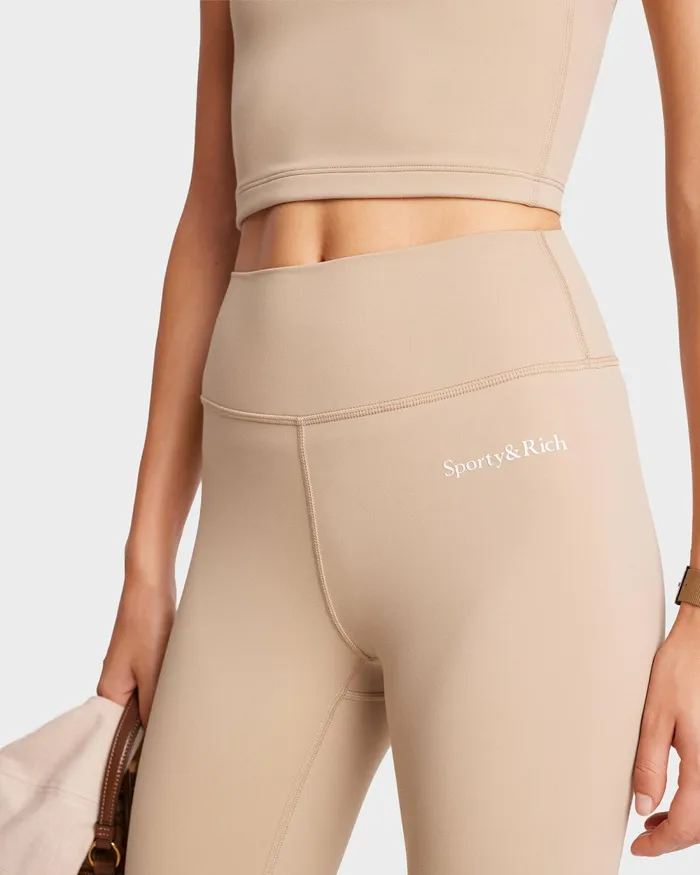 Activewear Women Sporty and Rich Serif Logo Legging 8211 ElephantWhite