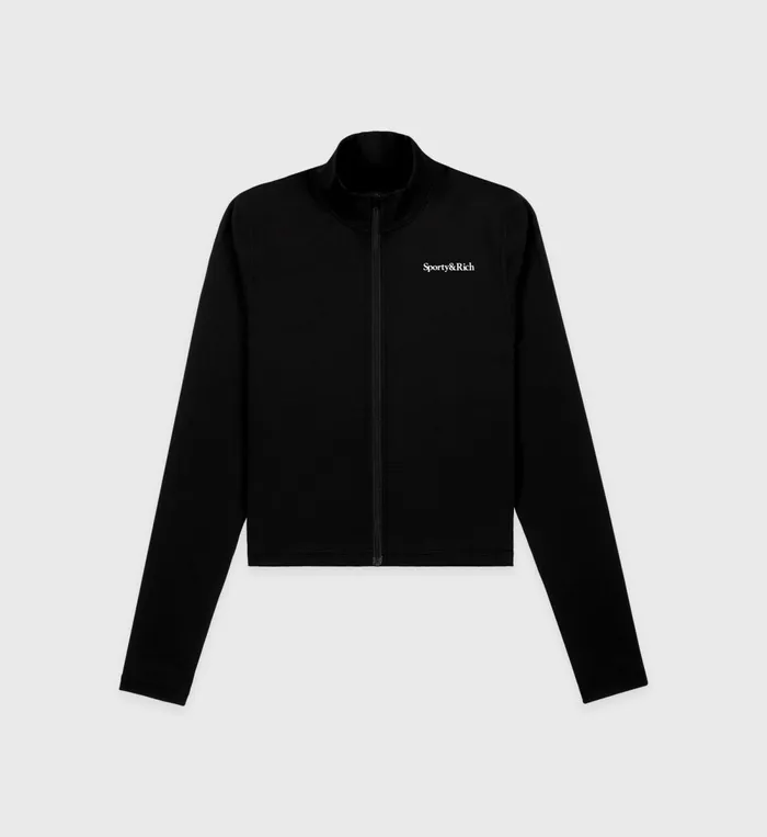 Activewear Women Sporty and Rich Serif Logo Sports Jacket 8211 BlackWhite