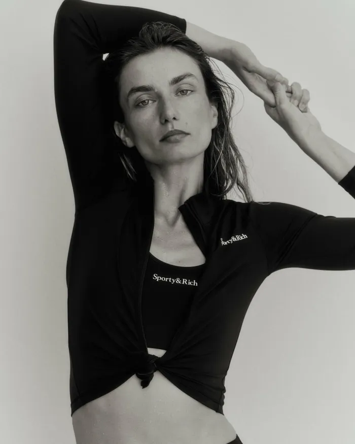 Activewear Women Sporty and Rich Serif Logo Sports Jacket 8211 BlackWhite