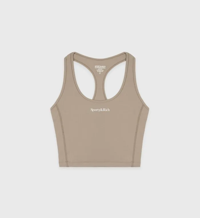 Activewear Women Sporty and Rich Serif Logo Sports Tank 8211 ElephantWhite