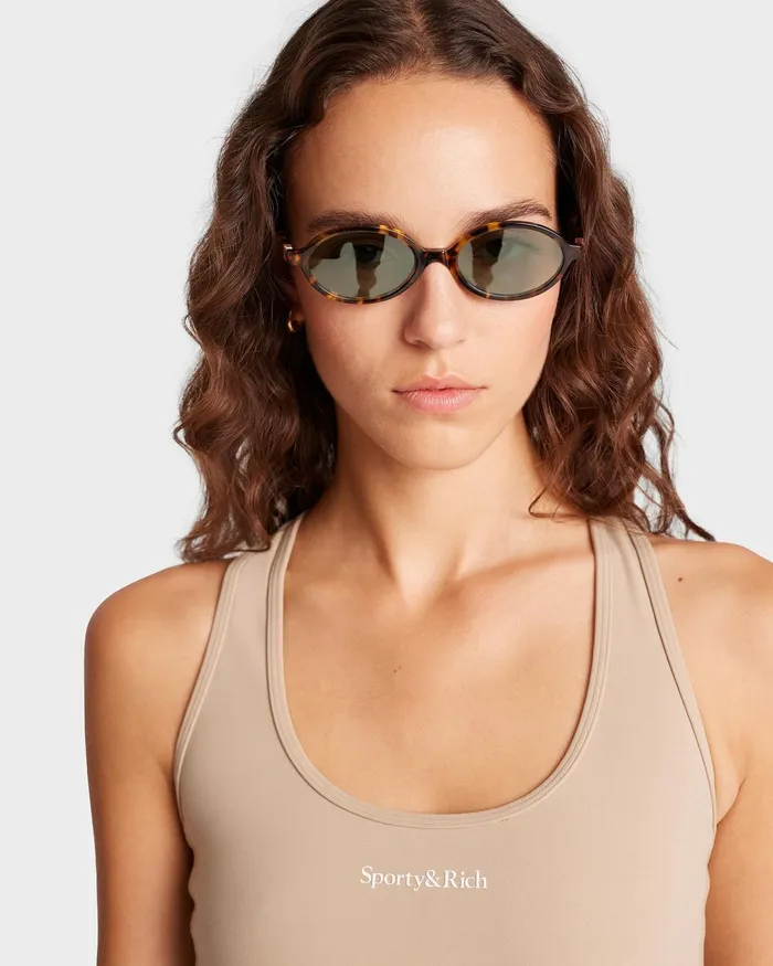 Activewear Women Sporty and Rich Serif Logo Sports Tank 8211 ElephantWhite