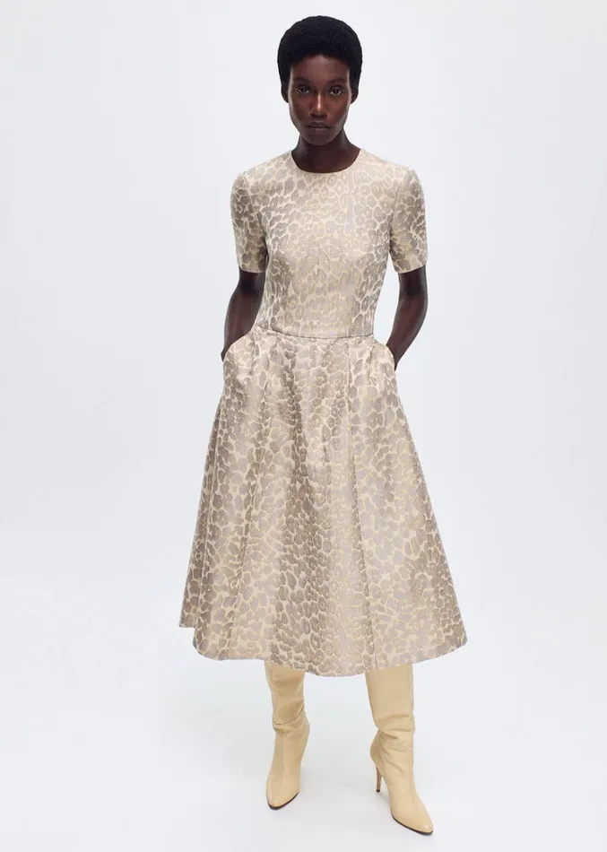 Adam Lippes Eloise Dress Pale Grey Multi Womens Dresses