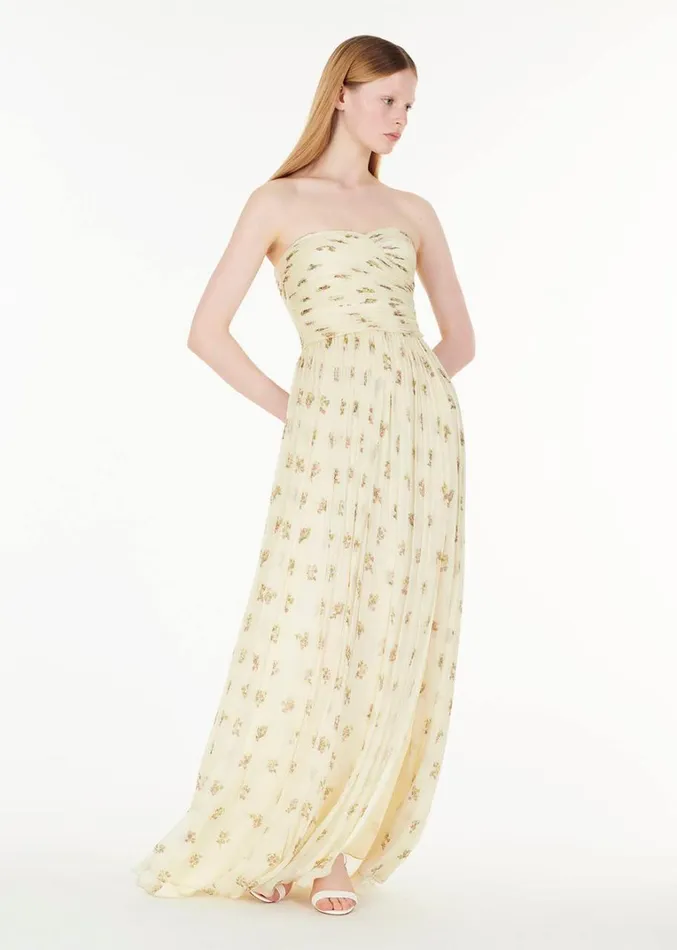 Adam Lippes Estelle Dress Pale Cream Floral Womens Dresses