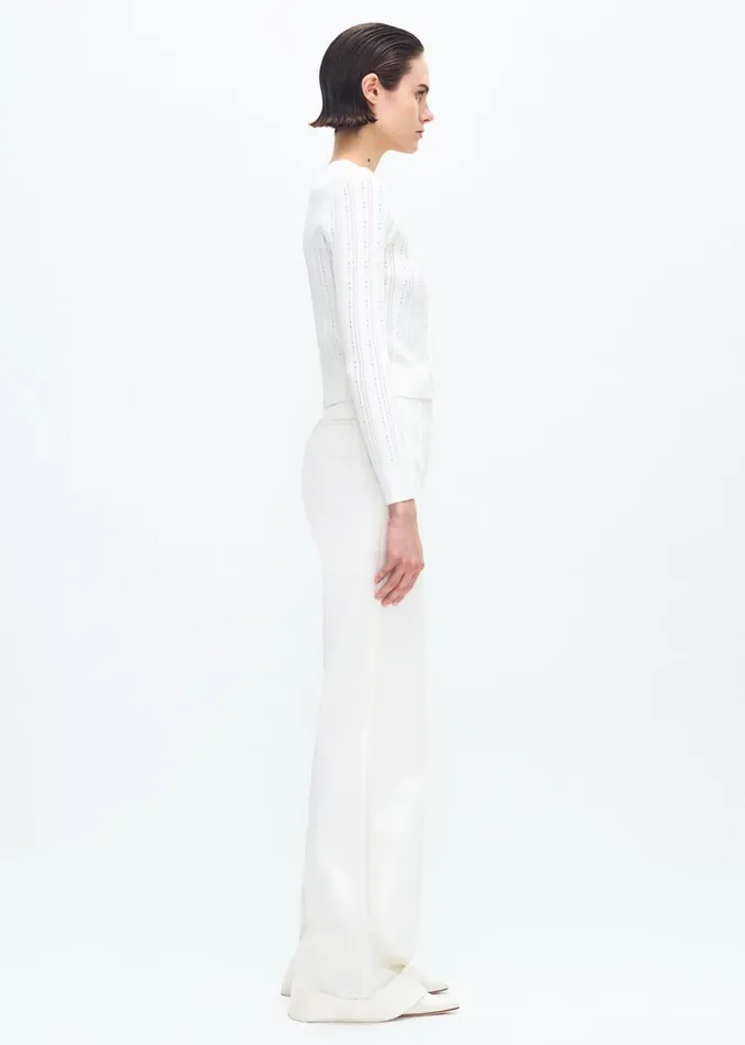 Adam Lippes Faye Cardigan Ivory Womens Sweaters and Knitwear