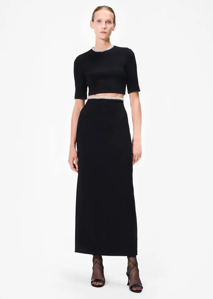 Adam Lippes Jane Top Black Womens Tops