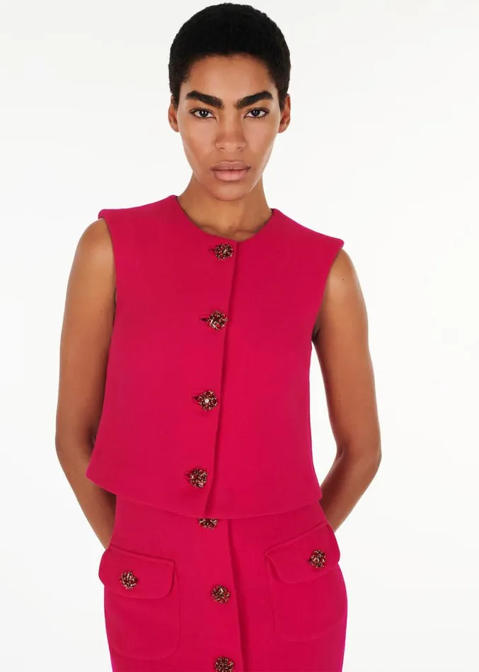 Adam Lippes Remo Top Magenta Womens Tops