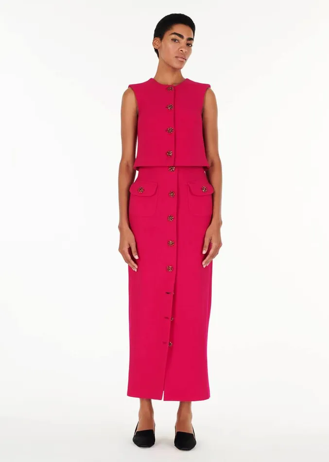 Adam Lippes Remo Top Magenta Womens Tops