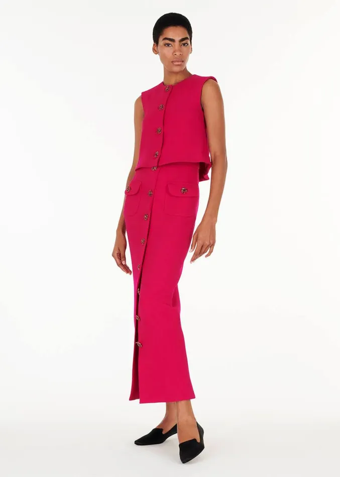Adam Lippes Remo Top Magenta Womens Tops