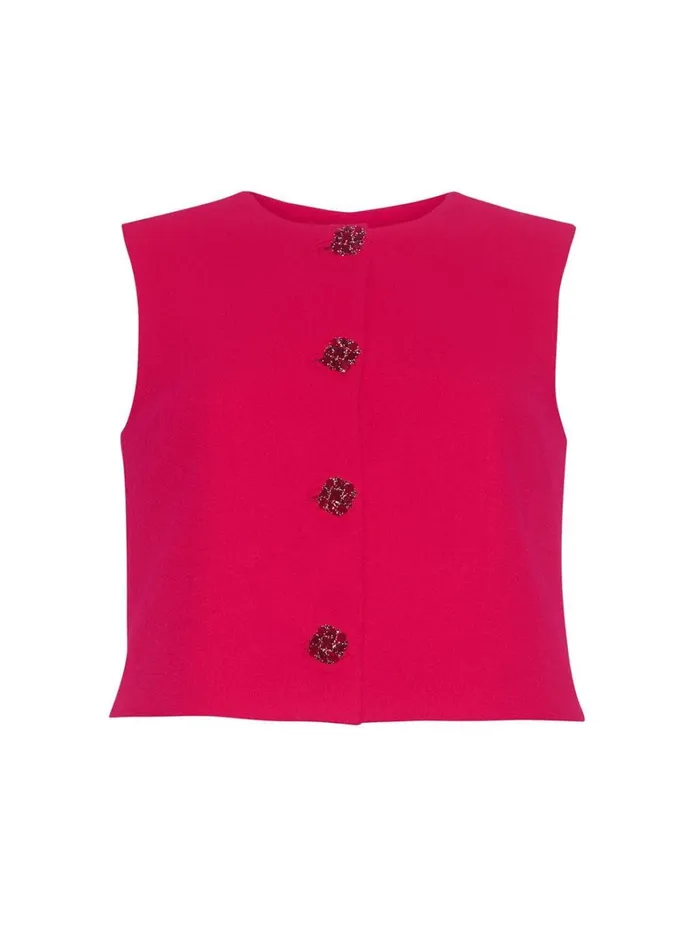 Adam Lippes Remo Top Magenta Womens Tops