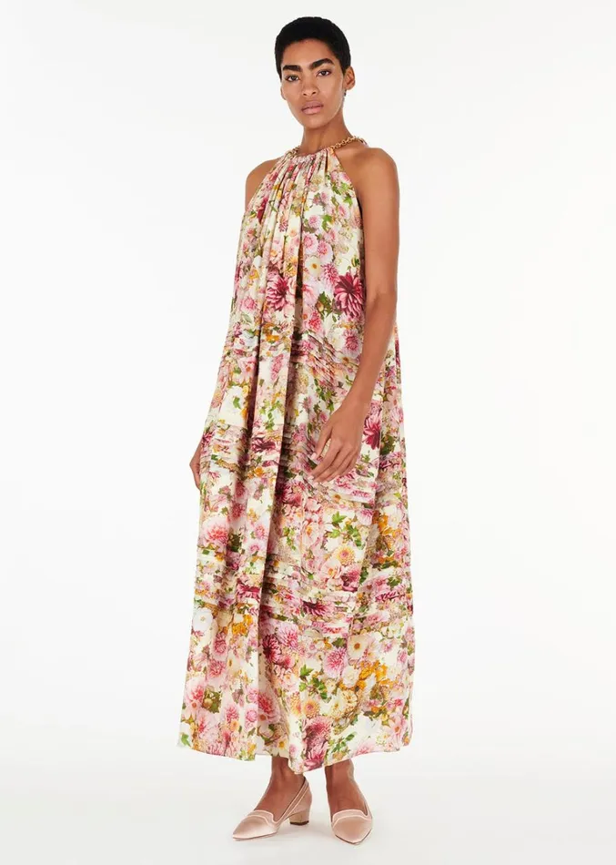 Adam Lippes Sabine Dress Cream Multi Womens Dresses