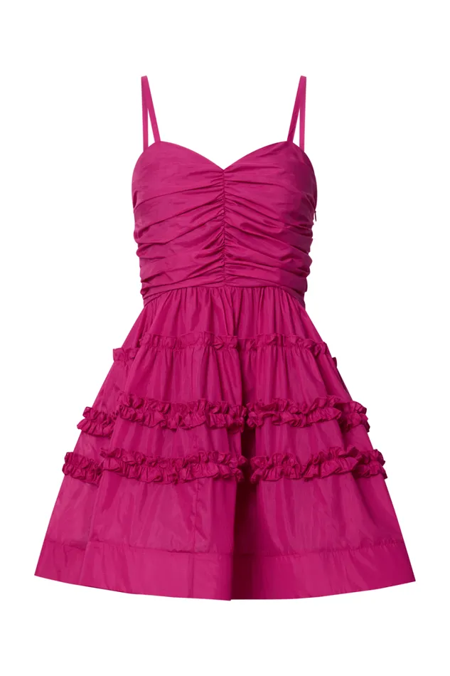 Ailia Mini Dress 8211 Strappy Empire Waist Tiered Dress In Pink Women Showpo Dresses