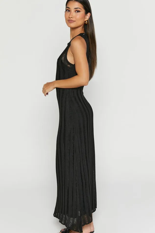 Aimee Midi Dress 8211 Sleeveless Flared Knit Dress In Black Women Showpo Dresses