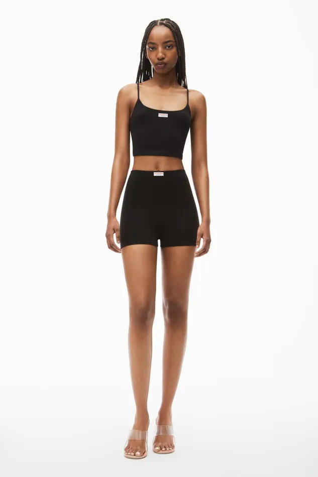 Alexander Wang Bodywear Bike Short In In Seamless Ribbed Knit