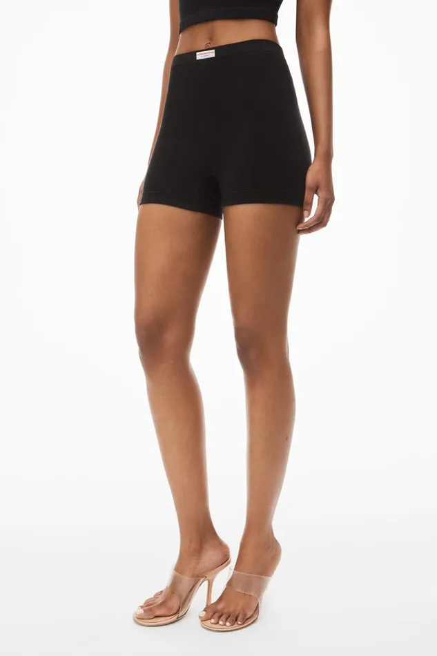 Alexander Wang Bodywear Bike Short In In Seamless Ribbed Knit