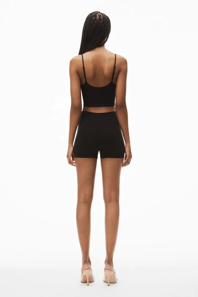 Alexander Wang Bodywear Bike Short In In Seamless Ribbed Knit