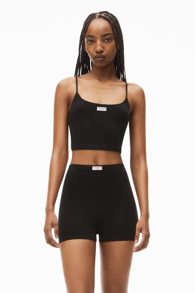 Alexander Wang Bodywear Bike Short In In Seamless Ribbed Knit