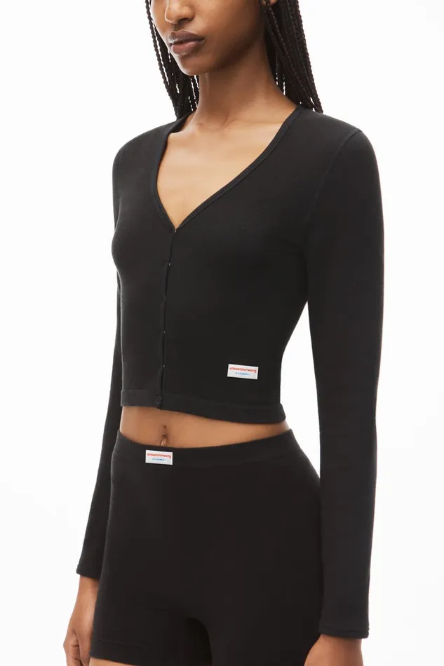 Alexander Wang Bodywear Cardigan In Seamless RibKnit