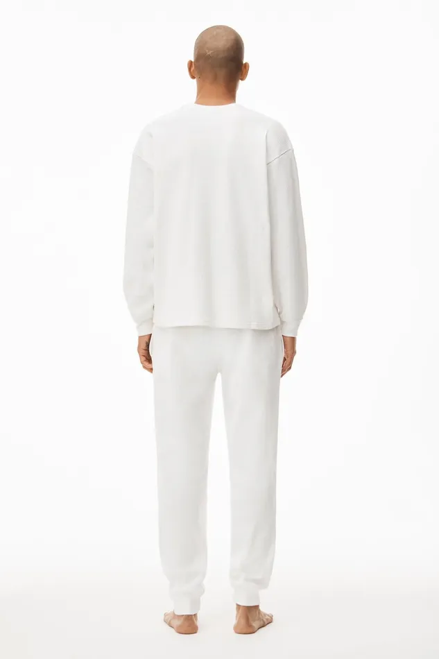 Alexander Wang Bodywear Unisex Long Sleeve In Cotton Waffle Thermal