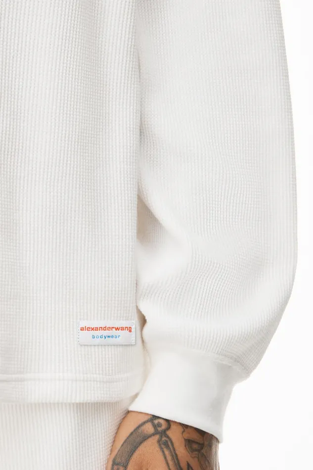 Alexander Wang Bodywear Unisex Long Sleeve In Cotton Waffle Thermal