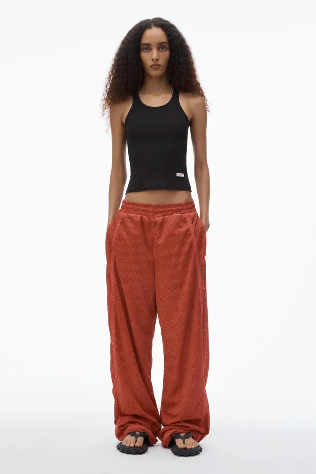 Alexander Wang Bottoms Unisex Track Pant In Perforated Mesh 8211 MenWomen