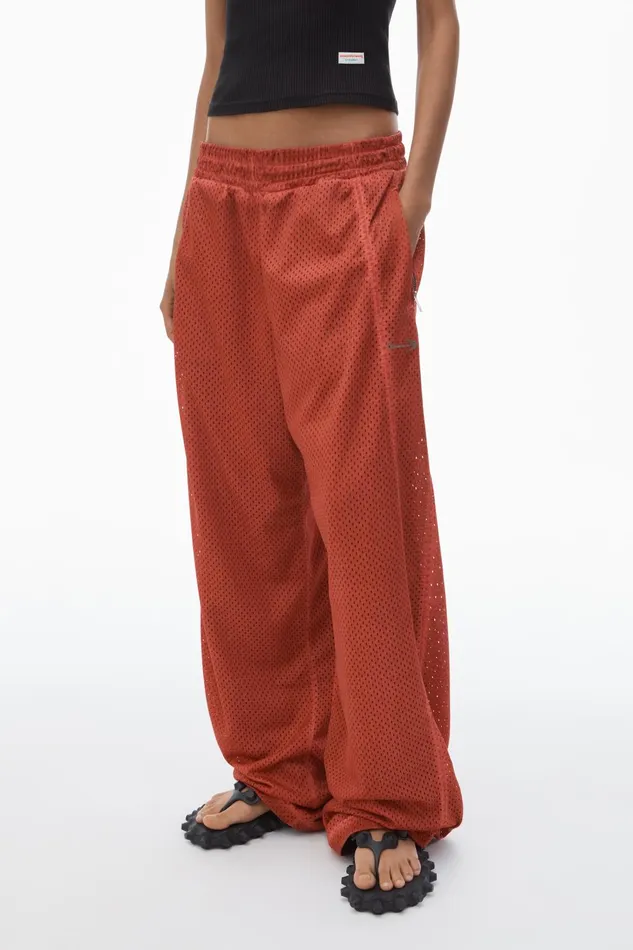 Alexander Wang Bottoms Unisex Track Pant In Perforated Mesh 8211 MenWomen
