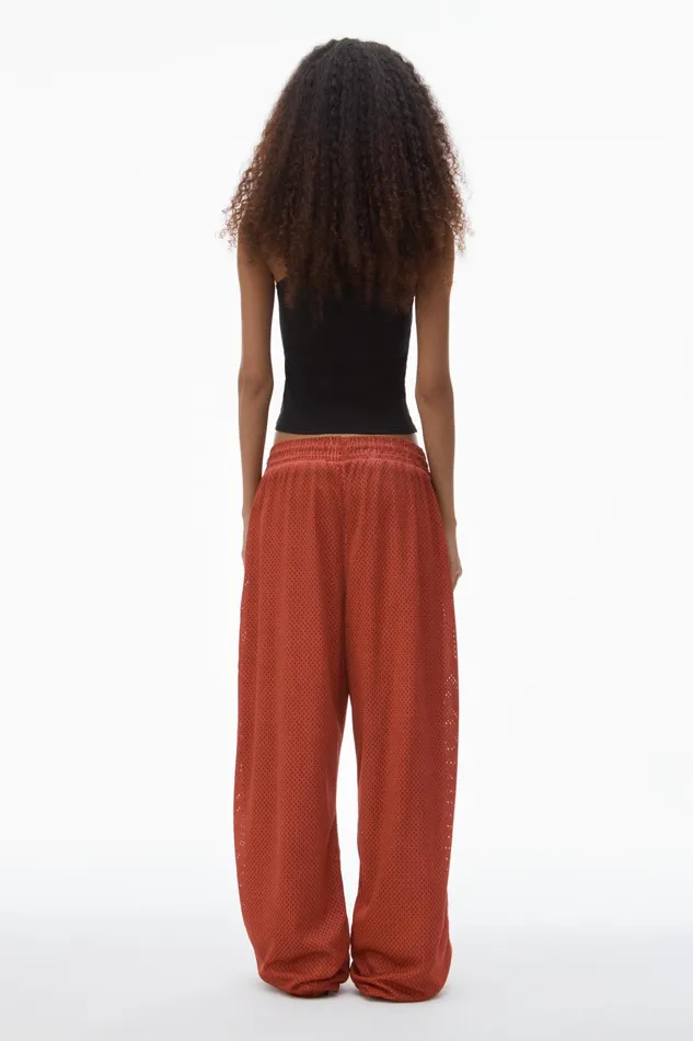 Alexander Wang Bottoms Unisex Track Pant In Perforated Mesh 8211 MenWomen