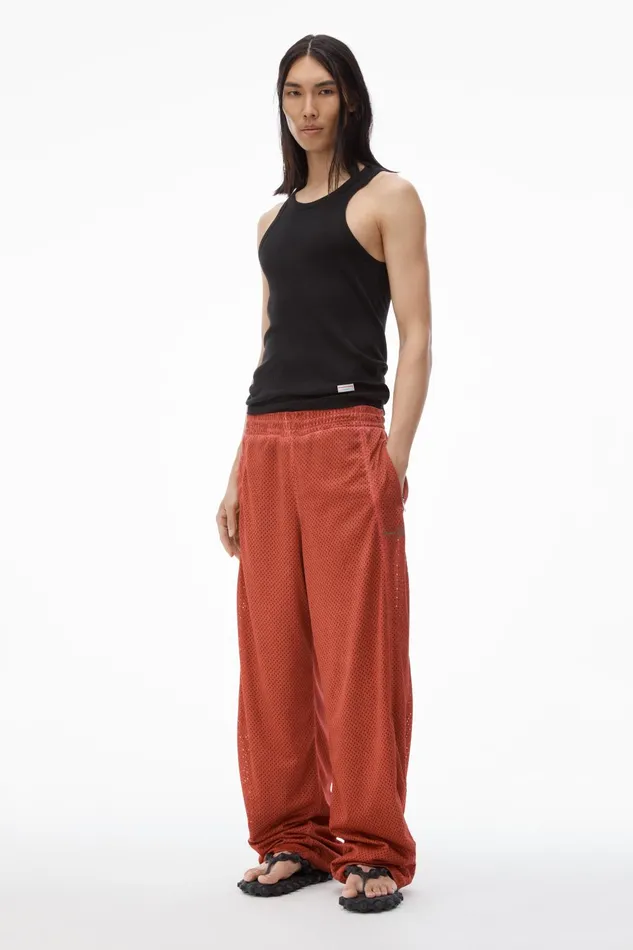 Alexander Wang Bottoms Unisex Track Pant In Perforated Mesh 8211 MenWomen