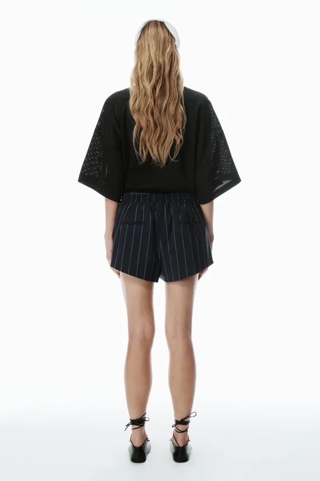 Alexander Wang Shorts Pinstripe Tropical Wool Stretch Shorts 8211 Women