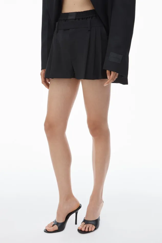 Alexander Wang Shorts PreStyled Pleated Short With Boxer Waistband 8211 Women