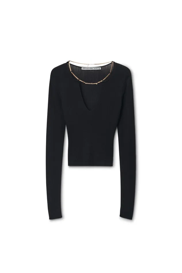 Alexander Wang Sweaters Logo Nameplate Cropped Shirt 8211 Women