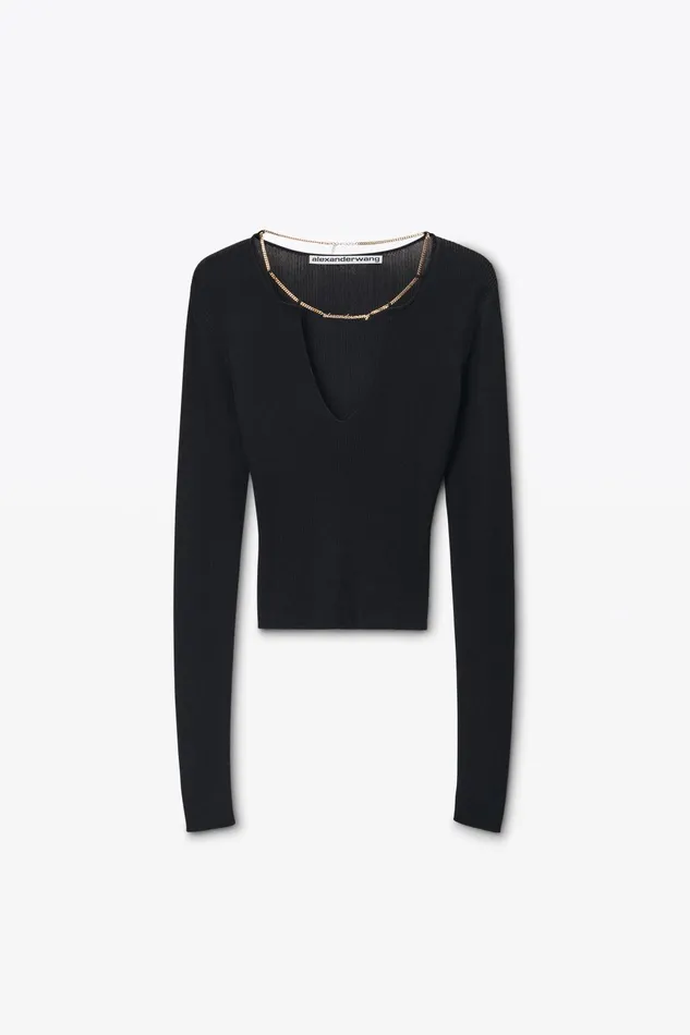 Alexander Wang Sweaters Logo Nameplate Cropped Shirt 8211 Women