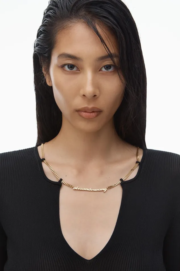 Alexander Wang Sweaters Logo Nameplate Cropped Shirt 8211 Women