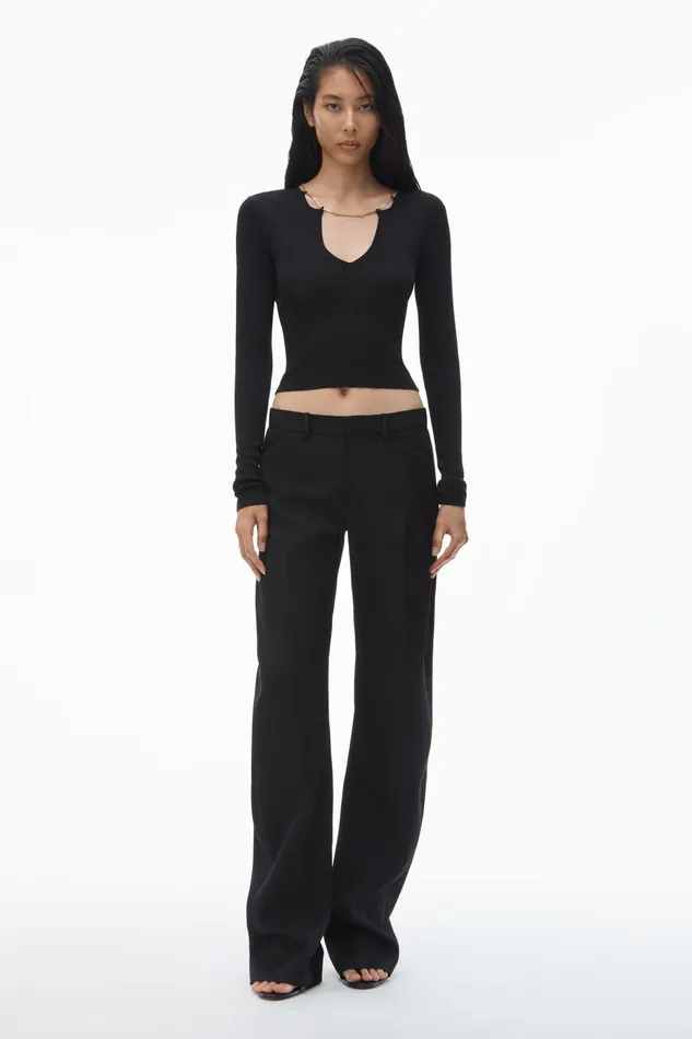 Alexander Wang Sweaters Logo Nameplate Cropped Shirt 8211 Women