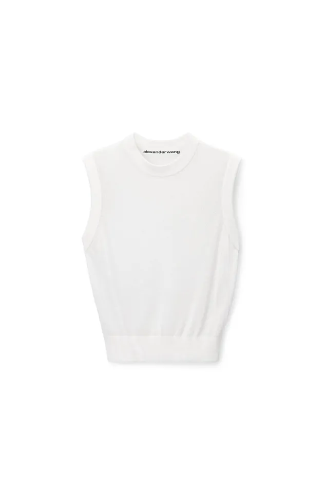 Alexander Wang Sweaters Mockneck Tank In Clear Bead Hotfix 8211 Women