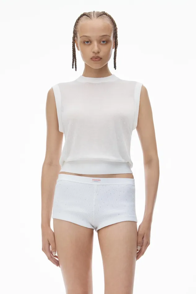 Alexander Wang Sweaters Mockneck Tank In Clear Bead Hotfix 8211 Women