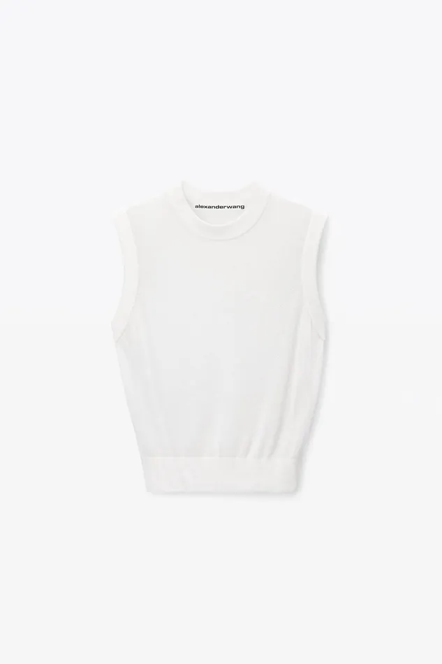 Alexander Wang Sweaters Mockneck Tank In Clear Bead Hotfix 8211 Women